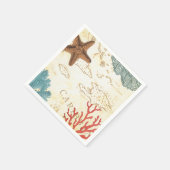 Nautische Caribische Zeesterren Rustieke Kaart En  Servetten (Hoek)
