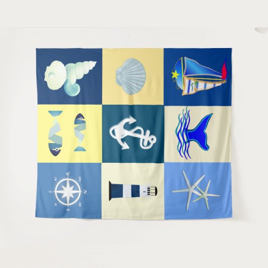 Nautische Charm Tapestry Wandkleed (Voorkant (horizontaal))