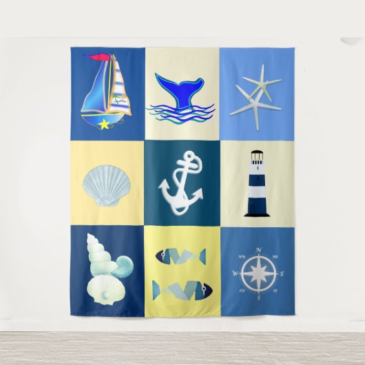 Nautische Charm Tapestry Wandkleed (Voorkant)