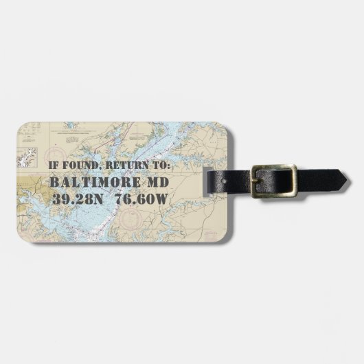 nautische Chesapeake Bay Baltimore Bagagelabel (Voorkant horizontaal)