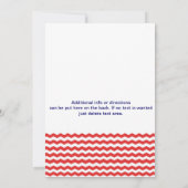 Nautische Chevron Anker Blauw Rood Uitnodiging Kaa (Achterkant)