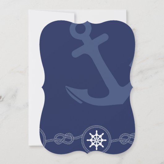 Nautische Chevron Baby Boy Douche Uitnodiging (Achterkant)