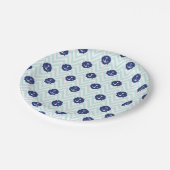 Nautische Chevron Navy blauw ankers patroon Papieren Bordje (Gekanteld)