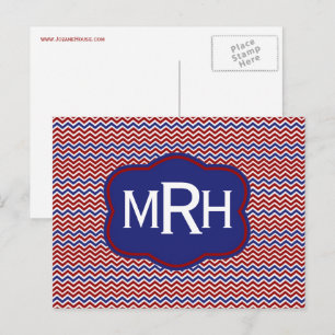 Nautische Chevrons op wit Briefkaart
