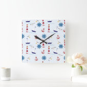 Nautische collage wandklok (Huis)
