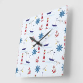 Nautische collage wandklok (Hoek)