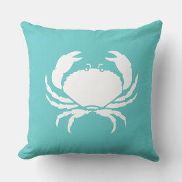 Nautische CRAB blauwgroen zee blauw kussen