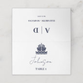 Nautische Cruise Boat Wedding Plaatskaartje (Buitenkant ongevouwen)