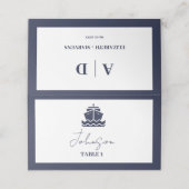 Nautische Cruise Boat Wedding Plaatskaartje (Buitenkant ongevouwen)