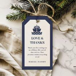 Nautische Cruise Schip Boot bruiloft Dank u Cadeaulabel