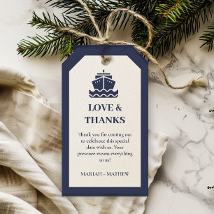 Nautische Cruise Schip Boot bruiloft Dank u Cadeaulabel
