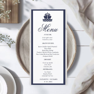 Nautische Cruise Schip Boot bruiloft Menu