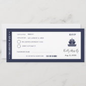 Nautische Cruise Ship Boarding Pass bruiloft RSVP Kaart (Voorkant)