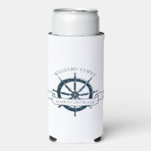Nautische Cruise Ship Wheel Custom Boat Captain Seltzer Blikjeskoeler (Seltzer Voorkant)