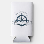 Nautische Cruise Ship Wheel Custom Boat Captain Seltzer Blikjeskoeler (Achterkant)