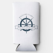 Nautische Cruise Ship Wheel Custom Boat Captain Seltzer Blikjeskoeler (Voorkant)