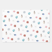 Nautische cruiseschepen, anker en schelpen inpakpapier vel (Voorkant 3)