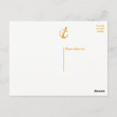 Nautische dank u Gold Anchor Wedding Beach Oceaan Briefkaart (Achterkant)