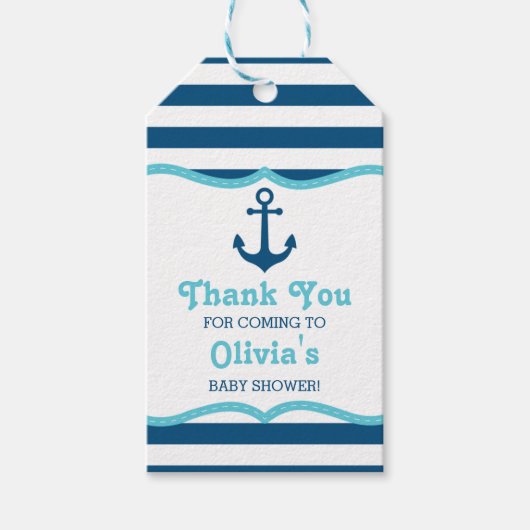 nautische dank u Label, anker Cadeaulabel (Voorkant)