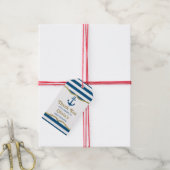 nautische dank u Label, anker, faux Folie Cadeaulabel (Met Touw)