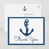 Nautische dank u Navy Anker Wedding Beach Oceaan Briefkaart (Voorkant / Achterkant)