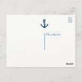 Nautische dank u Navy Anker Wedding Beach Oceaan Briefkaart (Achterkant)