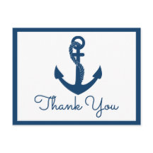 Nautische dank u Navy Anker Wedding Beach Oceaan