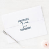 Nautische dank u Navy blauw en witte streep Vierkante Sticker (Envelop)