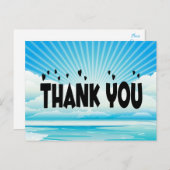 Nautische dank u Ocean Sunrise Blauw & Wit Briefkaart (Voorkant / Achterkant)