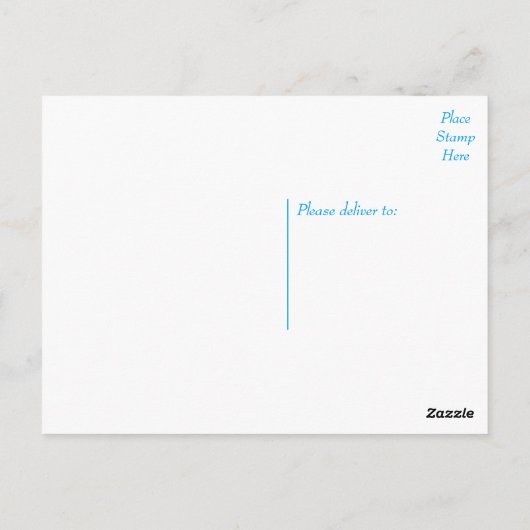 Nautische dank u Ocean Sunrise Blauw & Wit Briefkaart (Achterkant)