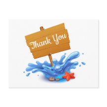 Nautische dank u Ocean Waves Blue Summer Wedding