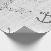 Nautische decoupage zwart-wit inpakpapier (Hoek)