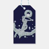 Nautische diamant anker bling glam strandfeest cadeaulabel (Achterkant)