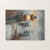 Nautische Dock en Lantaarn Waterverf Art Legpuzzel (Horizontaal)