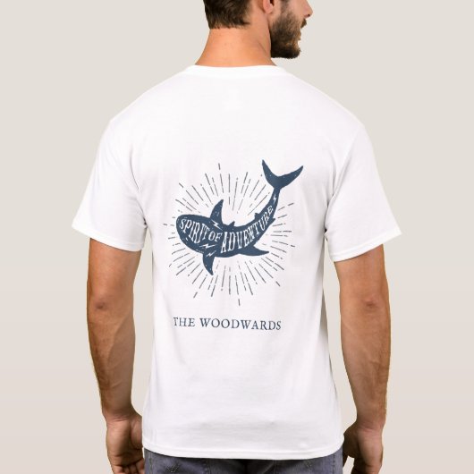 Nautische dolfijn geest van avontuur t-shirt (Achterkant)