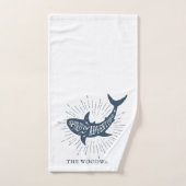 Nautische Dolfijn gepersonaliseerde familienaam Bad Handdoek (Handdoek)