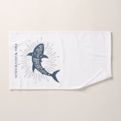 Nautische Dolfijn gepersonaliseerde familienaam Bad Handdoek (Handdoek)