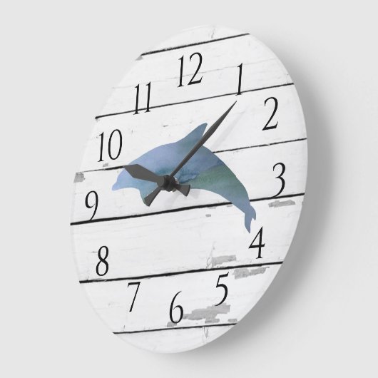 Nautische Dolfijn Schip Strand Rustiek Decor Grote Klok (Hoek)