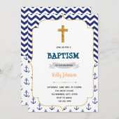 Nautische doop uitnodiging (Voorkant / Achterkant)