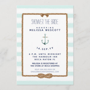 Nautische Douche de Bruid Infinity Knot Zee Foam Kaart