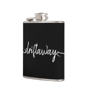 nautische DRIFT AWAY-scriptletters Heupfles (Links)