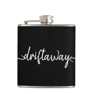 nautische DRIFT AWAY-scriptletters Heupfles