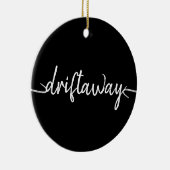 nautische DRIFT AWAY-scriptletters Keramisch Ornament (Rechts)