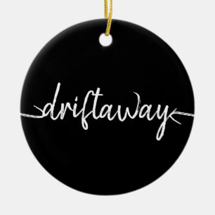 nautische DRIFT AWAY-scriptletters Keramisch Ornament