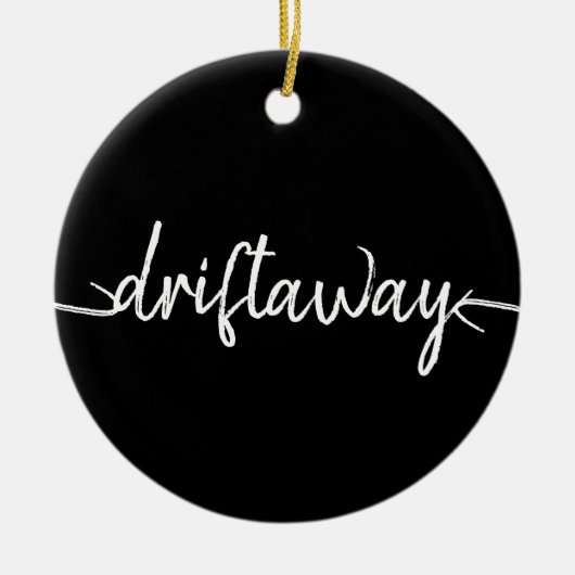 nautische DRIFT AWAY-scriptletters Keramisch Ornament (Voorkant)