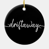 nautische DRIFT AWAY-scriptletters Keramisch Ornament (Achterkant)