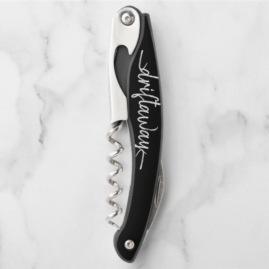 nautische DRIFT AWAY-scriptletters Kurkentrekker (Voorkant)