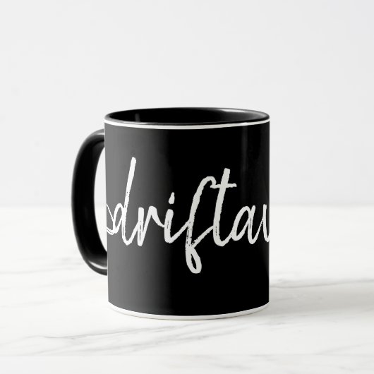 nautische DRIFT AWAY-scriptletters Mok (Voorkant links)