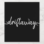 nautische DRIFT AWAY-scriptletters Wijn Etiket (Enkel label)