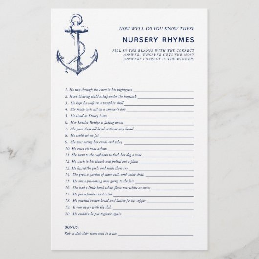 Nautische dubbelzijdige Baby showers (Voorkant)